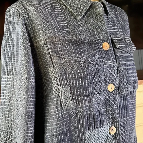 Johnny Was Thora Trapunto Embroidered Denim Jacket S - Picture 12 of 14